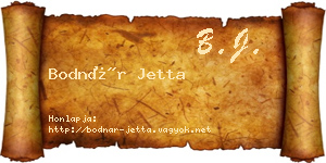Bodnár Jetta névjegykártya